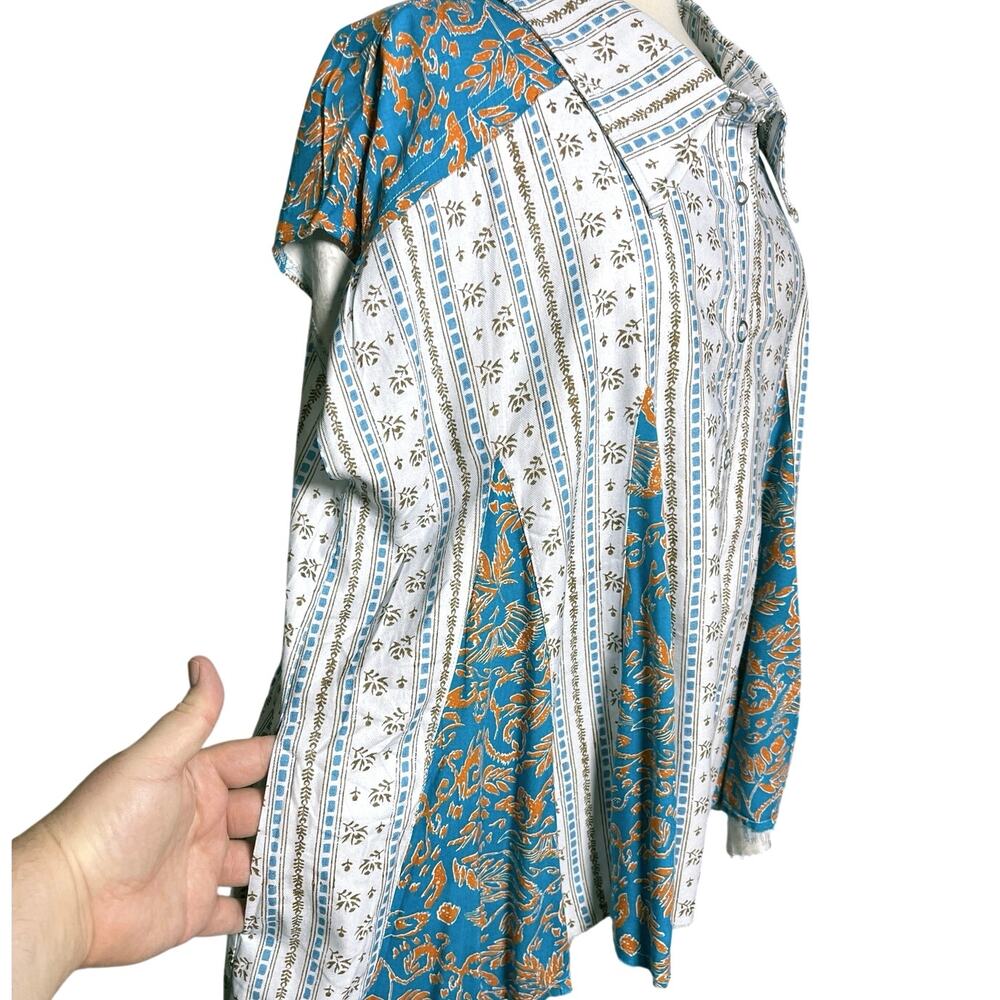 NWOT OLI & HALI Women’s Boho Western Printed Snap Front Swing Tunic - Picture 5 of 9